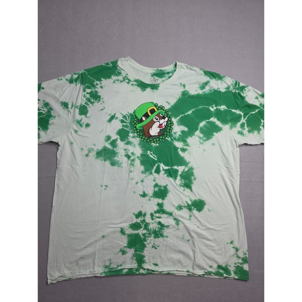 Buc-ees T-Shirt Mens 3XL Green White Tie-Dye Patrick's Day The Paddy Don't Start